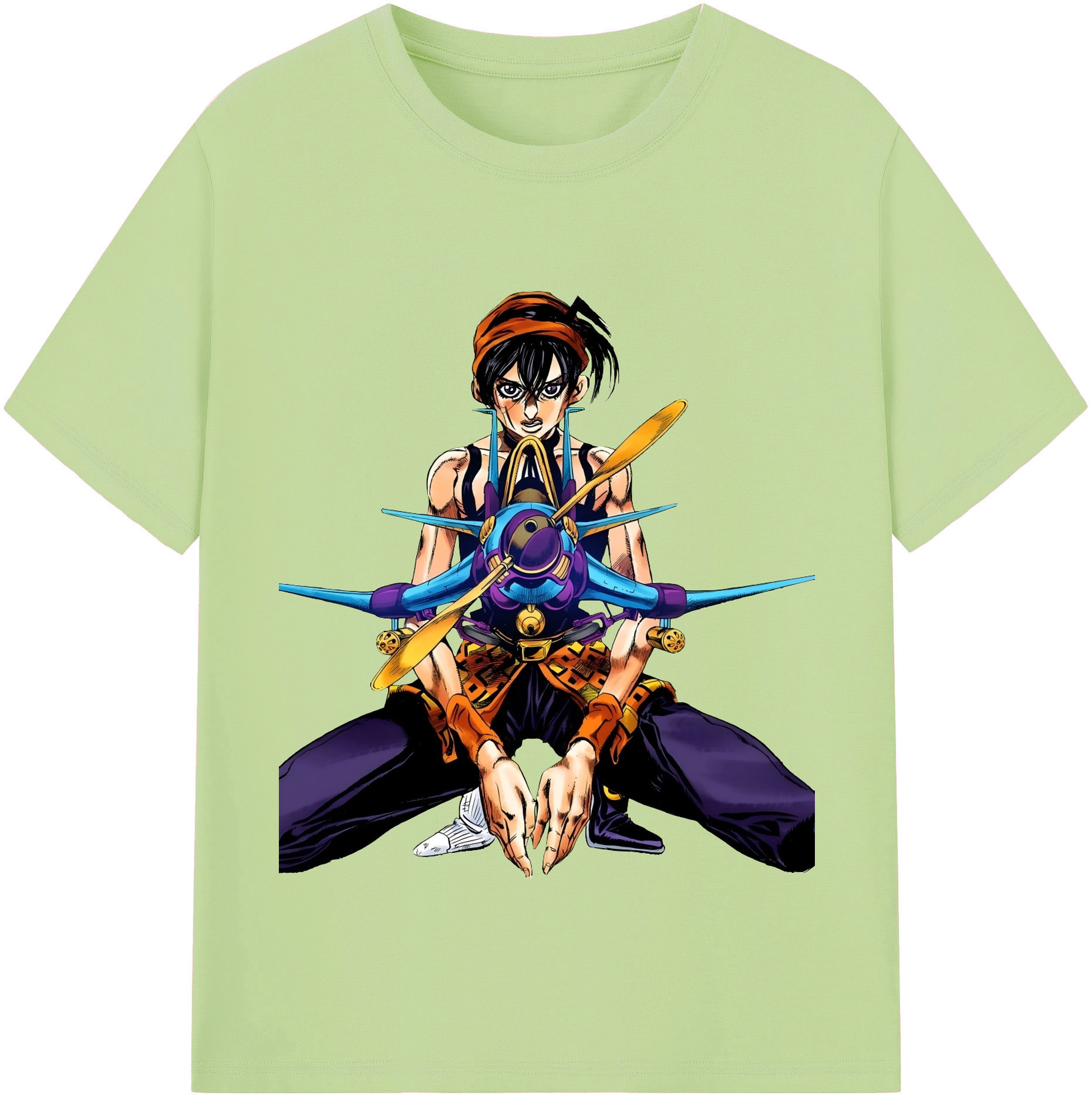 （画像用） ジョジョの奇妙な冒険 ナランチャ?ギルガ JoJo's Bizarre Adventure Narancia Ghirga 綿100％半袖Tシャツ（フロントプリント）